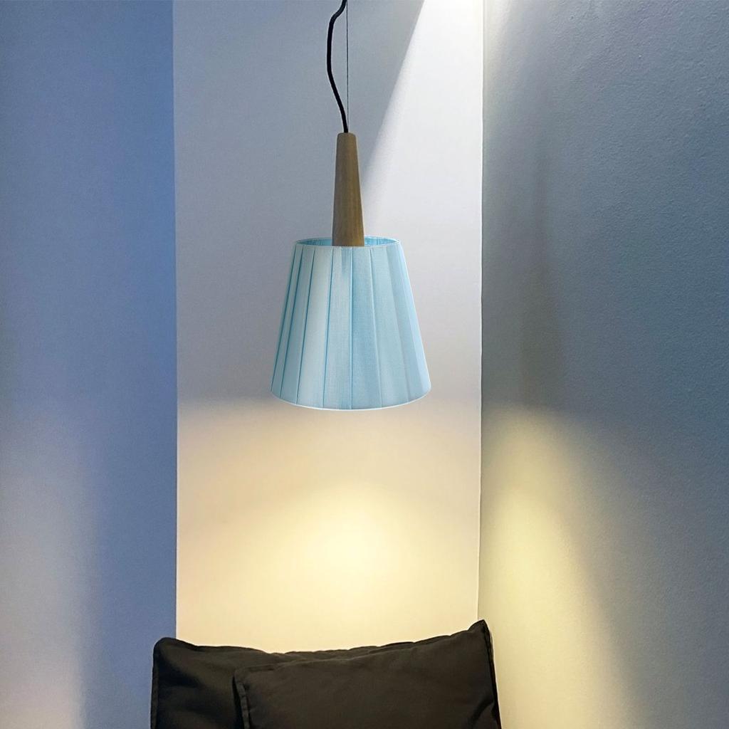 Fabric Lampshade Cover Modern Style Bedroom Nightstand Blue Pleated Office Burlap Light Accessory Sturdy Practical Easy Install