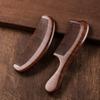 Sandalwood Wide-Tooth Comb - Anti-static Wooden Hair Comb for Men & Women, Portable Massage Brush for Straight Hair
