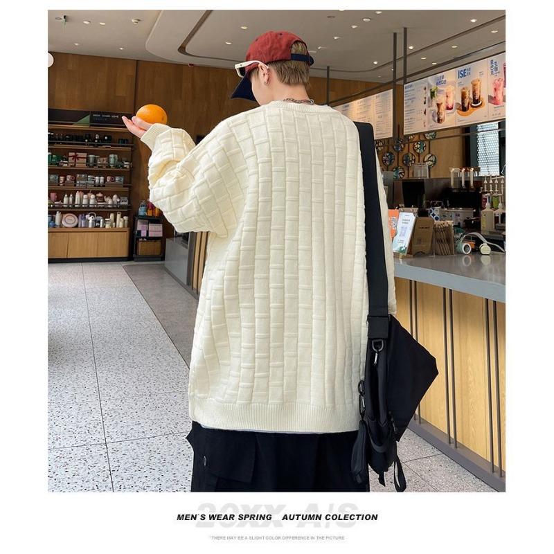 Fake Two-piece Autumn and Winter Teen Couple's Sweater Men's Loose Hong Kong Style Knitted Base Layer