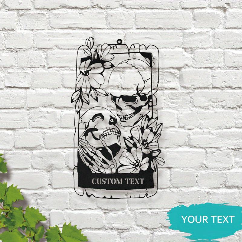 

Gothic Skeleton Couple Metal Wall Art Vintage Skull Decor Bedroom Wedding Gift