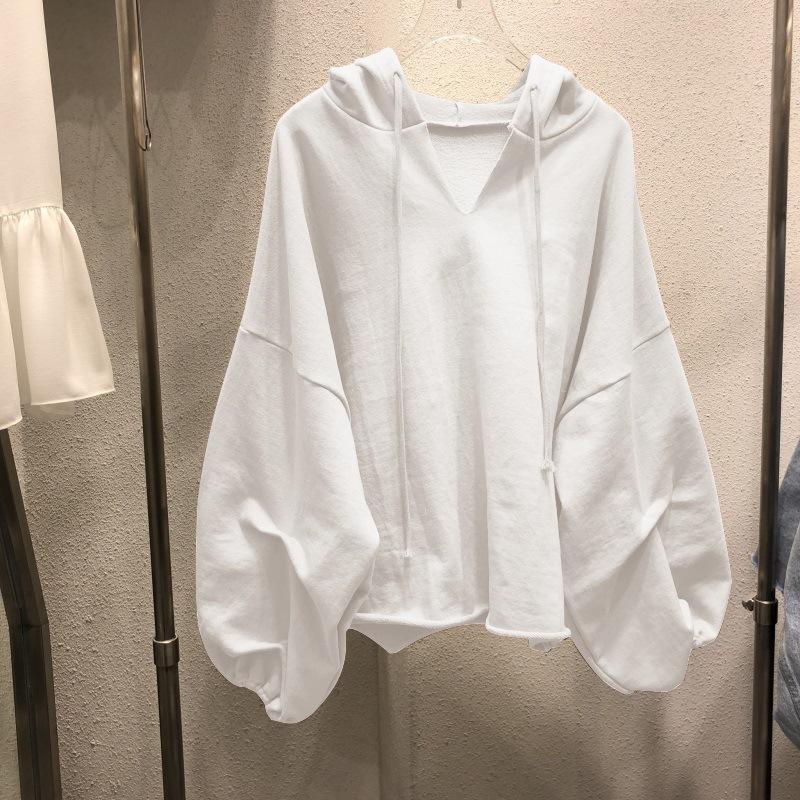 Large Size Women's Hooded Thin Sweater Women's Autumn and Winter Loose Korean Jacket