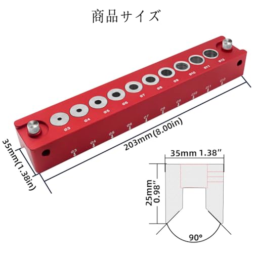 Vertikaler Taschenloch-Bohrer, Holzbearbeitungs-Bohranleitung, 45°-Bohrführungsblock aus Aluminiumlegierung, Lochstanz-Locator-Werkzeug mit 3-12mm Präzisions-Bohrhülse