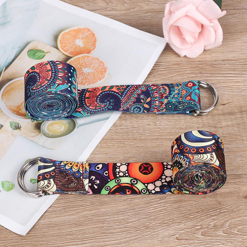 Yoga Strap Fitness Rope Colored Printed Adjustable Yoga Belt Washable Strap
