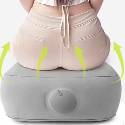 Inflatable Footrest Foot Stool Flocked Soft Portable Office for Camping Home Train Travel