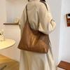 Women Tote Bag Large Capacity Pu Leather Waterproof Simple  Shoulder Bag