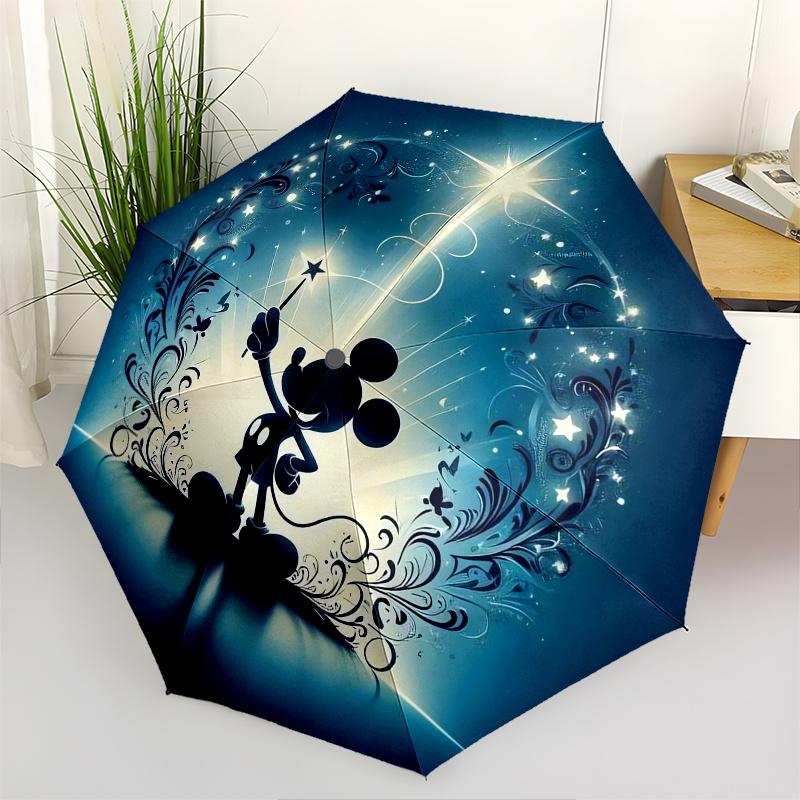 

Mickey Mouse Themed Automatic Opening and Closing Folding Umbrella, Reinforced 8 Ribs, Compact Travel Design, Fashionable Folding Umbrella,