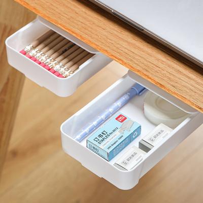 Undertable Sundries Storage Drawer Office Small Items Pen Organizer Plastic Bins Home Stationery Storage Boxes Hidden Shelf