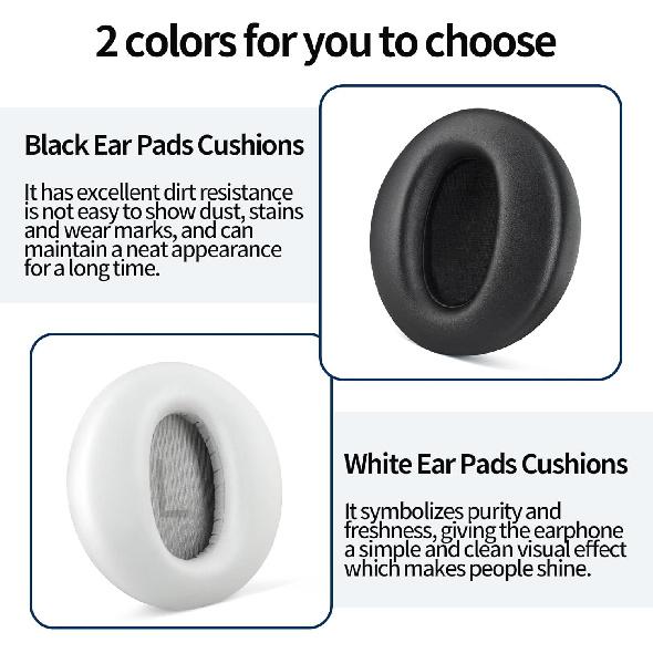 Headphones Replacement Ear Pads for Wyze Noise Cancelling Over Ear Headphones Ear Cushions Cover Repair Part (Black)