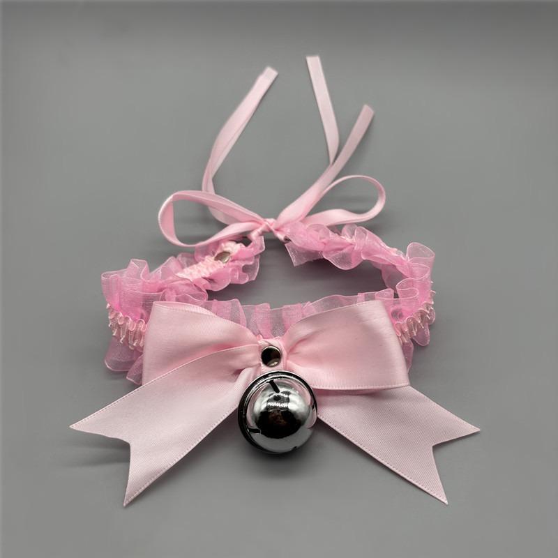 Bow Lace Bell Choker Clavicle Necklace Maid Cosplay Neck Accessories For Women