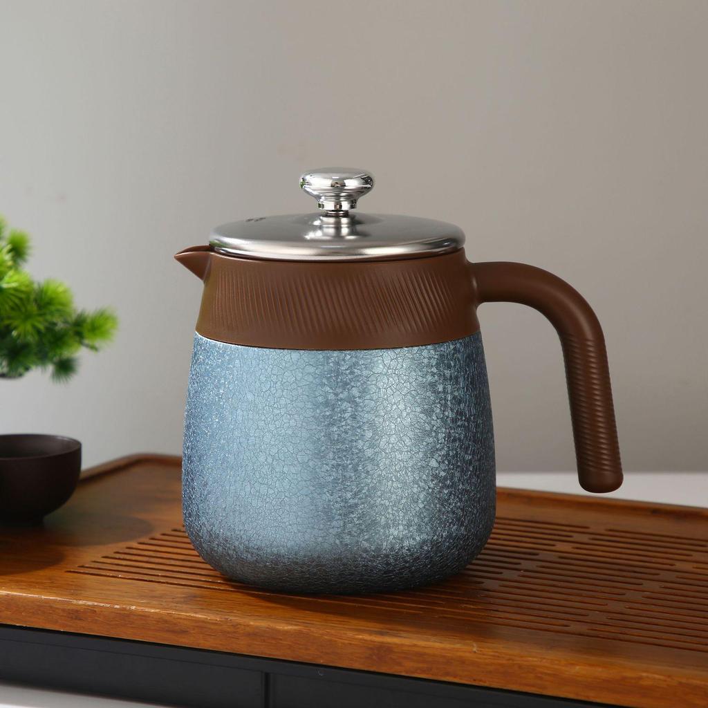 Titanium-Coated Insulated Teapot Set: Stew & Brew Tea Kettle, Tea and Water Separator, Large Capacity Coffee Pot for Home Use