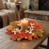 Autumn Harvest Artificial Maple Leaves Garland Pumpkins Fall Mini Wreath  Wedding Party