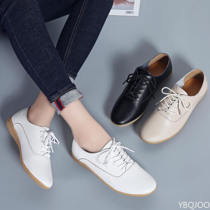 2025 Summer Loafers Soft Pointed Toe women Footwear Genuine Leather Ladies Casual Shoes Moccasins Women Flats Shoes White Mujer