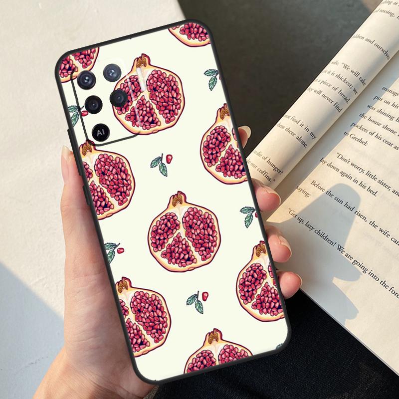 Avocado Pear Papaya Pomegranate Case For Oppo A54 A74 A94 A17 A57 A77 A76 A16 A96 A18 A60 A80 A40 A38 A58 A78 A98 A15 A5 Pro