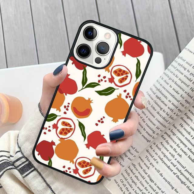 tropical pomegranate pattern Phone Case For iPhone 17 Air 15 16 16e 11 12 13 14 Pro Max Cover For iPhone 17 Air Max Plus Fundas