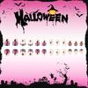 Halloween Fake Nail Short Square Spiders Web Pumpkin Art Durability NonToxic Artificial Nail for Costume Parties