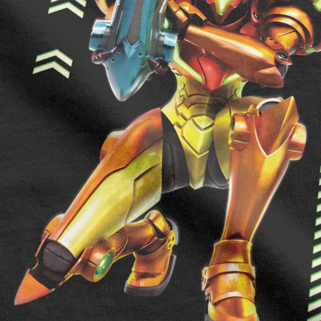 Humorous Samus Aran Super Metroid T-Shirts for Men Round Collar 100% Cotton T Shirt Short Sleeve Tees New Arrival Tops