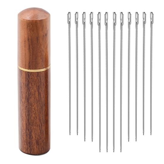 

Ручные швейные иглы Иглы из стали с большим ушком и футляром для хранения Иглы с легким вдеванием нити Подарок для пожилых людей, любящих шитье