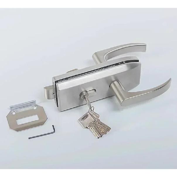 Büro Glastürschloss Badezimmer Edelstahl Griff Türschloss Schlafzimmer Balkon Glastür Lockset Home Security Hardware