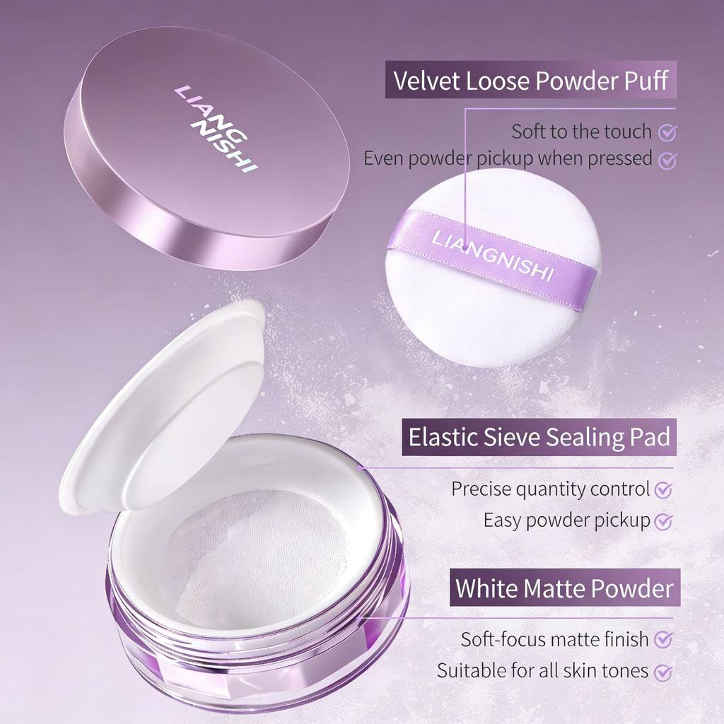 LIANGNISHI Oil-Control Loose Powder Setting Powder Long-Lasting Matte