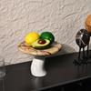 Fruit Plate Sculptural with Pedestal Marble Platter for Tabletop, Coffee Table,