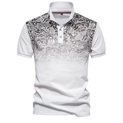 Gradient Printed POLO Shirt Trend Men's Lapel