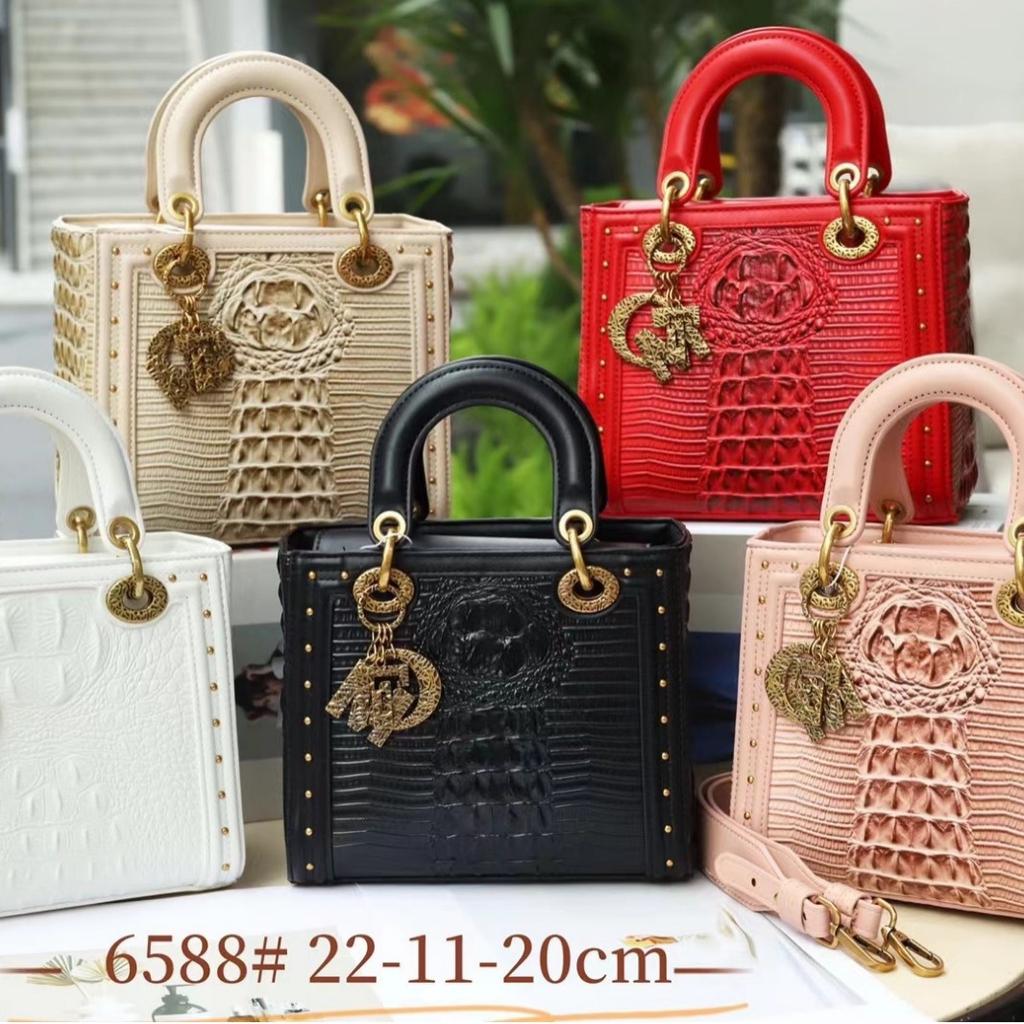 Dámská taška Pravá vzor krokodýlí kůže Měkká kůže Kabelka princezny Diany Červená svatební taška Taška přes rameno