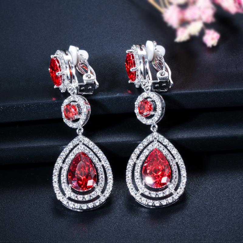 New Korean-Style Heavy Zirconia Long Tassel Water Drop Earrings