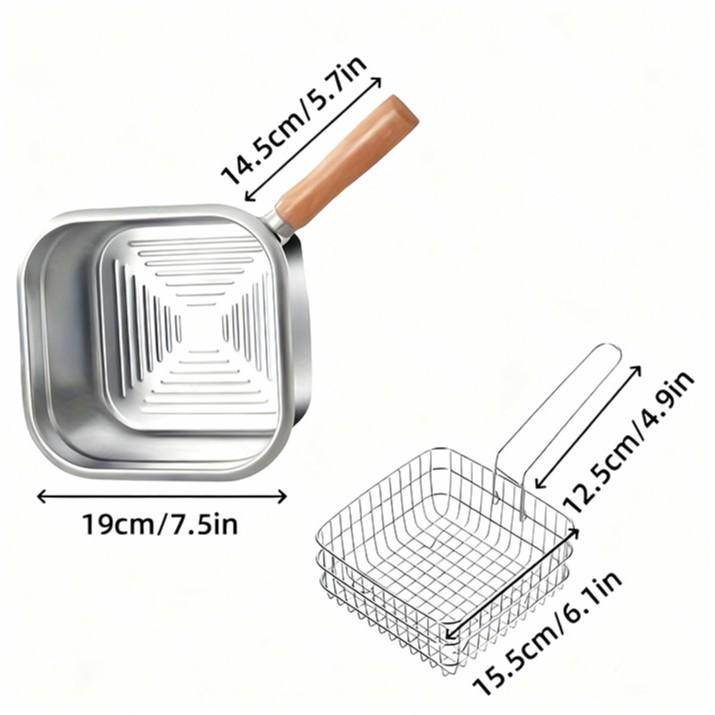 Stainless Steel Multifunctional Cookware: Square Deep Fryer, Milk Steamer, Noodle Pot, Portable Fresh-Keeping Box
