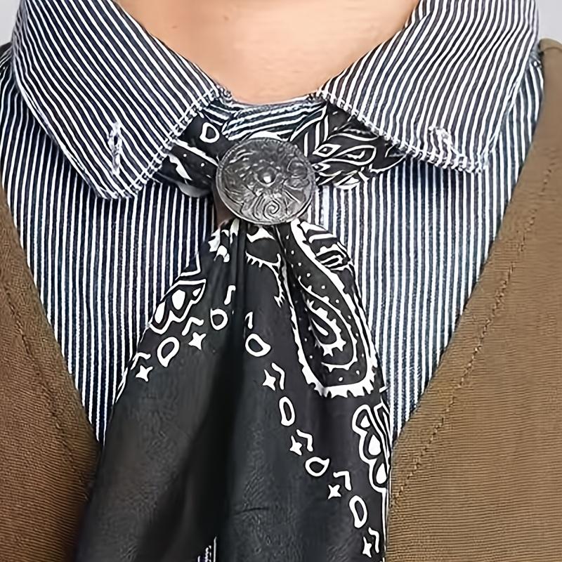 Elegant Vintage Arabesque Floral Cufflinks, Pentagram Scarf Fastener, Scarf Decorative Clip