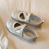 Ballet single shoes women's cross straps light-colored small leather shoes with skirts in summer, shoes that are not tiring