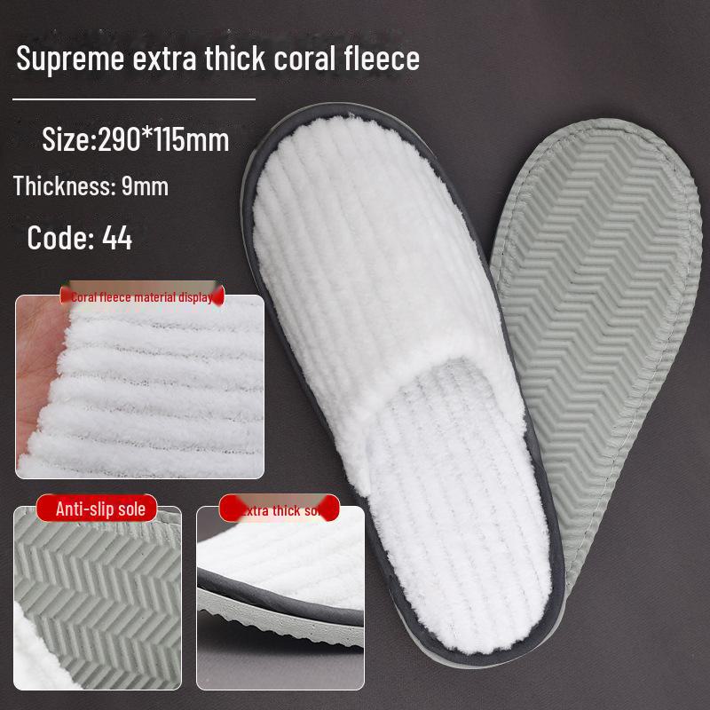 Plush Winter Non-Slip Disposable Slippers for Hotels & Homestays