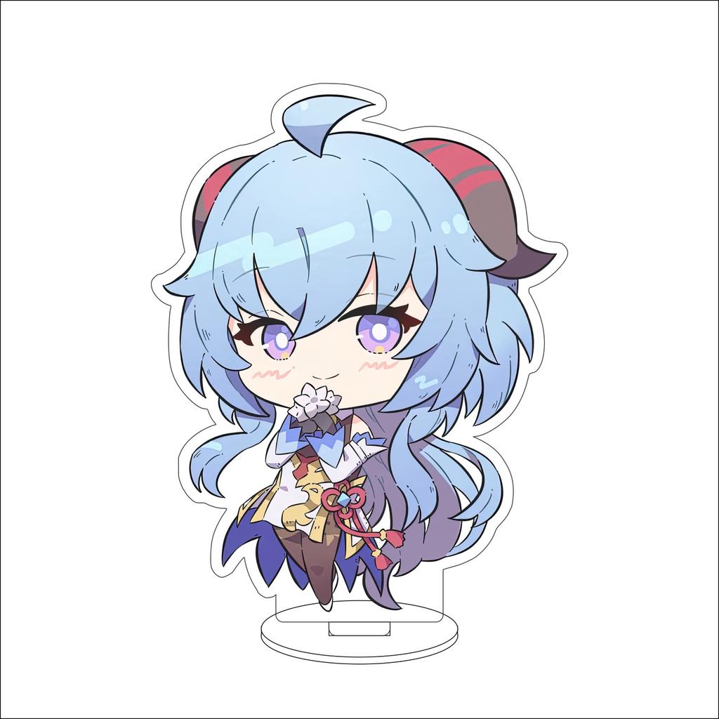 10CM Anime Genshin Impact Figure Stand Model Amamiya Ganyu Cute Desk Decor Standing Sign Gifts