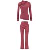 Pure Desire Style Sexy Slim Fit 2-Piece Set Long Sleeve T-Shirt Flare Pants / Midi Skirt Women