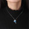 Bohemia Cute Frog Pendant Necklace For Women Inlay Blue Imitation Opal Necklace Wedding Party Jewelry Christmas Gifts for Her
