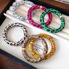 Neue gespleißte Bambusrohr Acryl Runde Armreifen für Damen Herren Mode Smuding Geometrische Armbänder Elastischer Armreif Partner Schmuck X