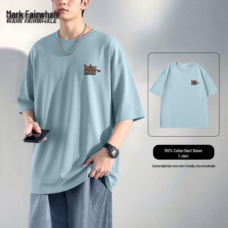 Mark Fairwhale Men's Versatile Loose Fit Cotton T-Shirt