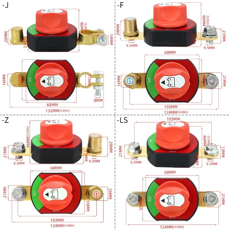 High Conductivity Brass Battery Disconnect Switches For Car Campers Easy Installation Top Post Battery Isolator Switches