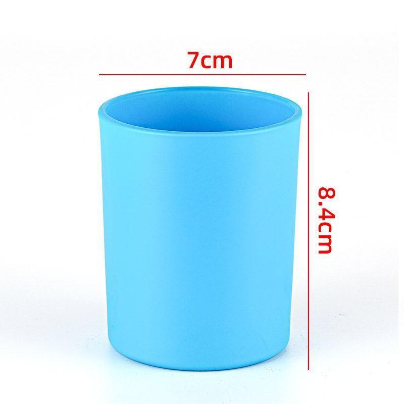 Colored Frosted Glass Candle Jar with Optional Lid - Creative Wide Mouth Design