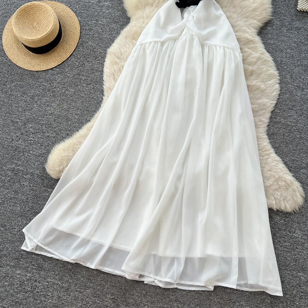 Rochie Maxi Lungă cu Bretele Subțiri pentru Plajă de Vară pentru Femei Sexy cu Decolteu în V și Spate Decoltat Rochie de Seară