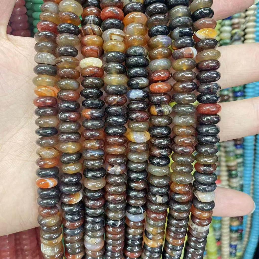 10mm Natural Tiger Eye & Aventurine Abacus Beads for DIY Jewelry Bracelet/Necklace Accessories