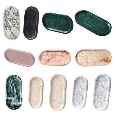 Unique Marble Vanity Tray For Displaying Perfume Bottles Trinkets And Makeup Accessories Storage Organizer