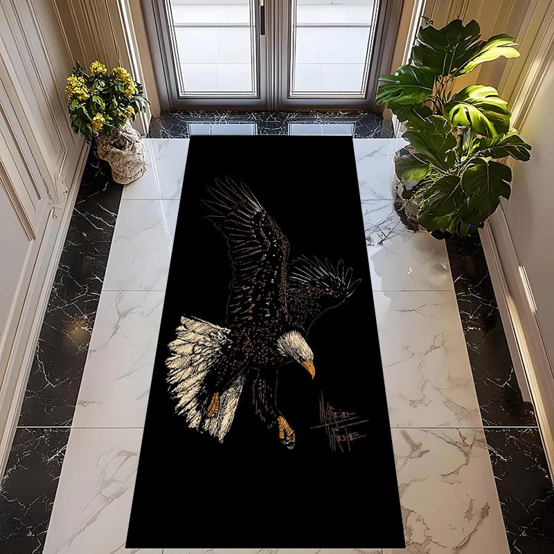 Stylish Bald Eagle Print Long Runner Rug, Soft Non-Slip Floor Mat for Hallway Kitchen Bedroom Laundry Room Home Decor