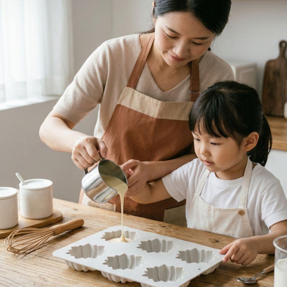 Heat-Resistant 3D Flower Mousse Cake Mold 6 Cavity Baking Cake Molds Pudding Mould  Pastry Making
