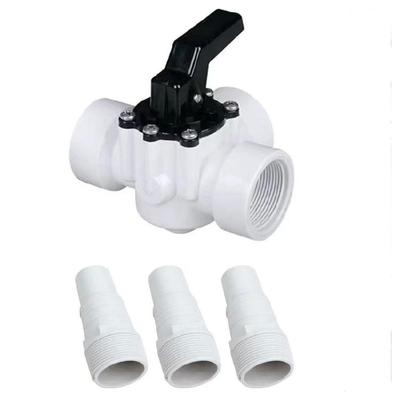 Vannes à 3 voies en plastique Pièce de gestion de tuyau de pompe de piscine Adaptateur de vannes Vannes de dérivation Remplacement pour tuyau d'entretien de piscine