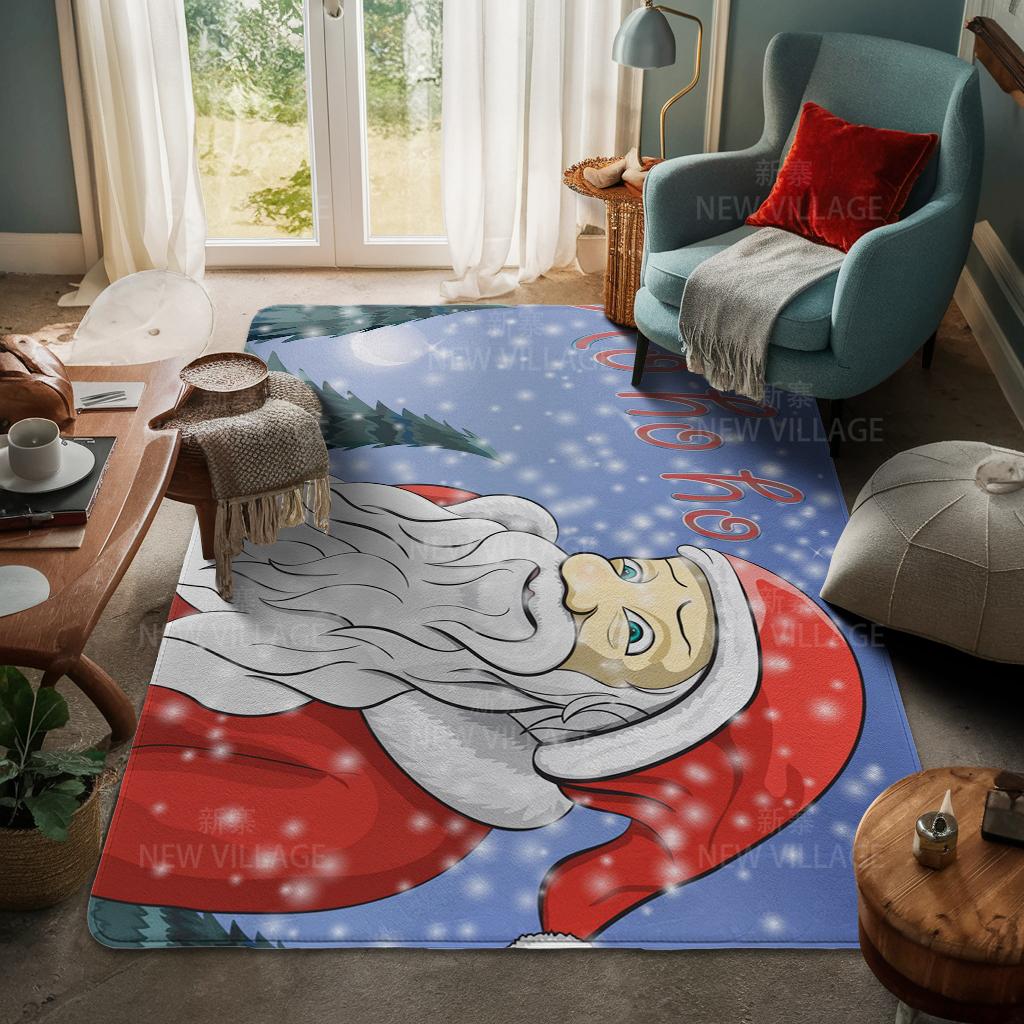 House Entrance Carpet Home Door Mat Living Room Bath Foot Bathroom Non-slip Water Absorption Rugs Bath Merry Christmas Winter
