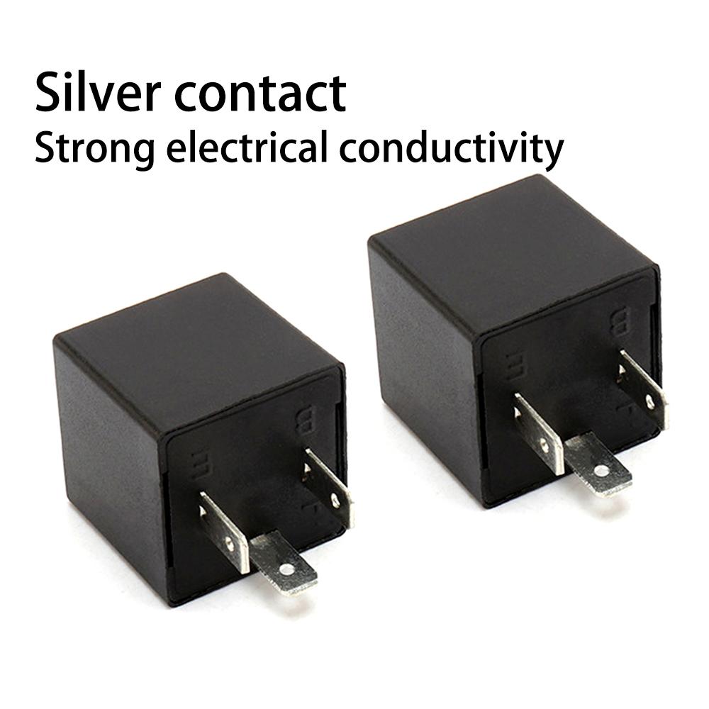 Car Flashing Relay 3-Pin Normally Open Relay  DC 12V 24V Auto Motorcycle Steering Relay Car Turn Signal Switch with Base