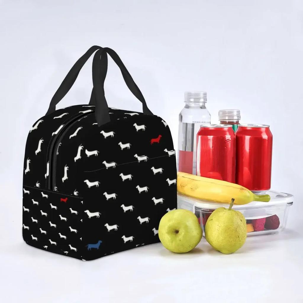 Dachshund Insulated Lunch Bag for Women Leakproof Badger Sausage the Wiener Dog Thermal Cooler Lunch Tote Kids School Children