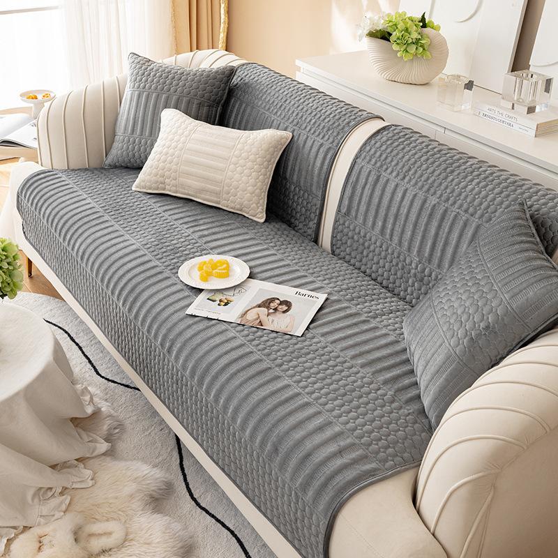 Plush Winter Minimalist High-end Anti Slip Thickened Sofa Cover