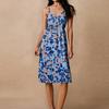 Women's Spaghetti Strap Backless Bow Loose Casual Beach Holiday Dress Sundress