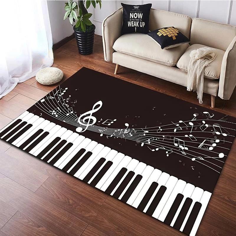 Music Note Carpet for Living Room Bedroom Hallway Balcony Entrance Doormat Floor Mat Large Soft Anti-slip Area Rug Home Decor